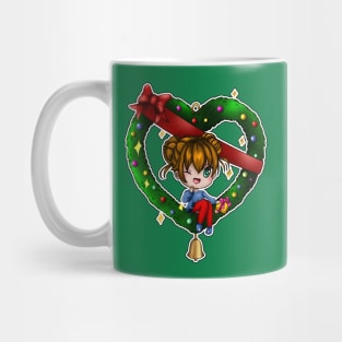 Christmas wreath chibi Mug